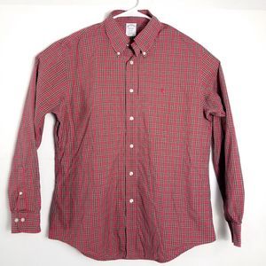 Brooks Brothers Button Down Shirt Men's Plaid long sleeve collared L